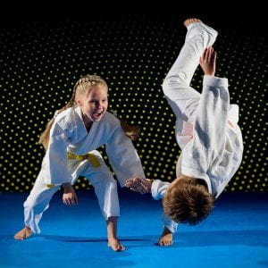 Martial Arts Lessons for Kids in Rainier WA - Judo Toss Kids Girl